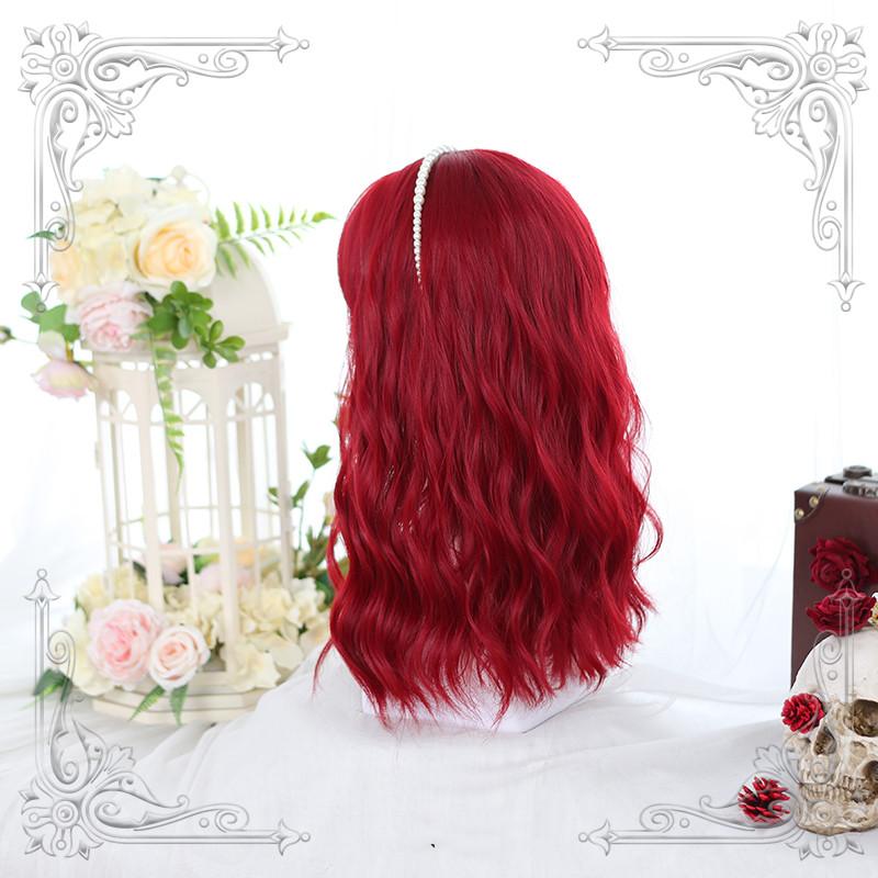 Lolita Wine Red Corrugated Curly Wig WS1007
