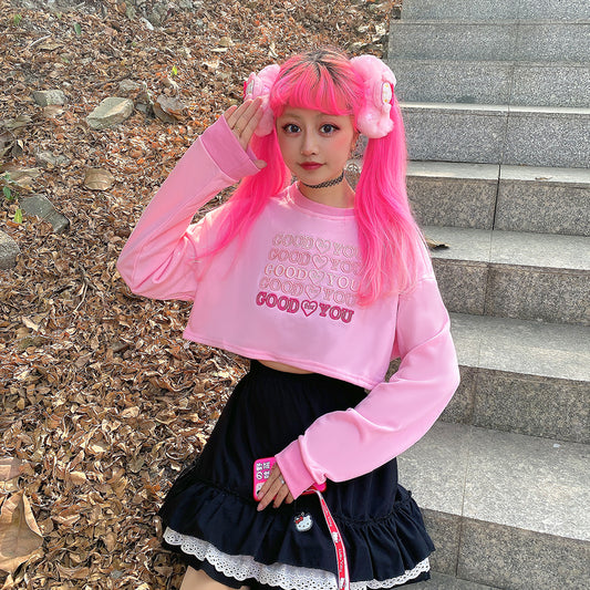 Harajuku pink plus velvet sweatshirt SS2360
