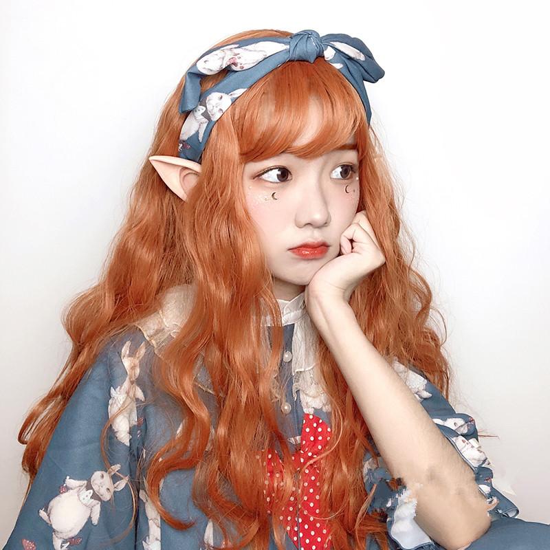 Long curly double ponytail female Lolita wig WS2076