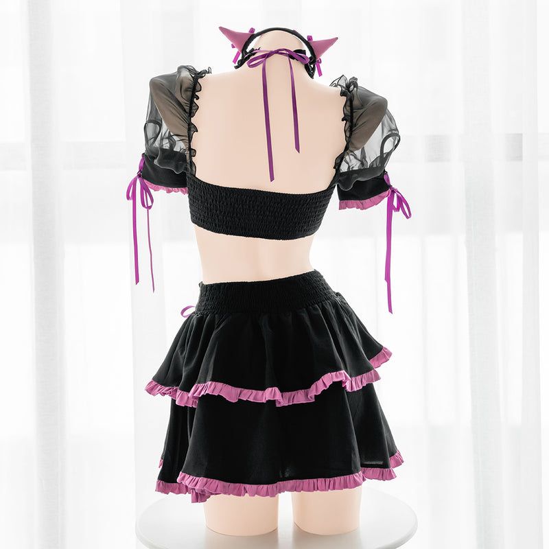 Little witch cute wrap chest skirt suit SS2255