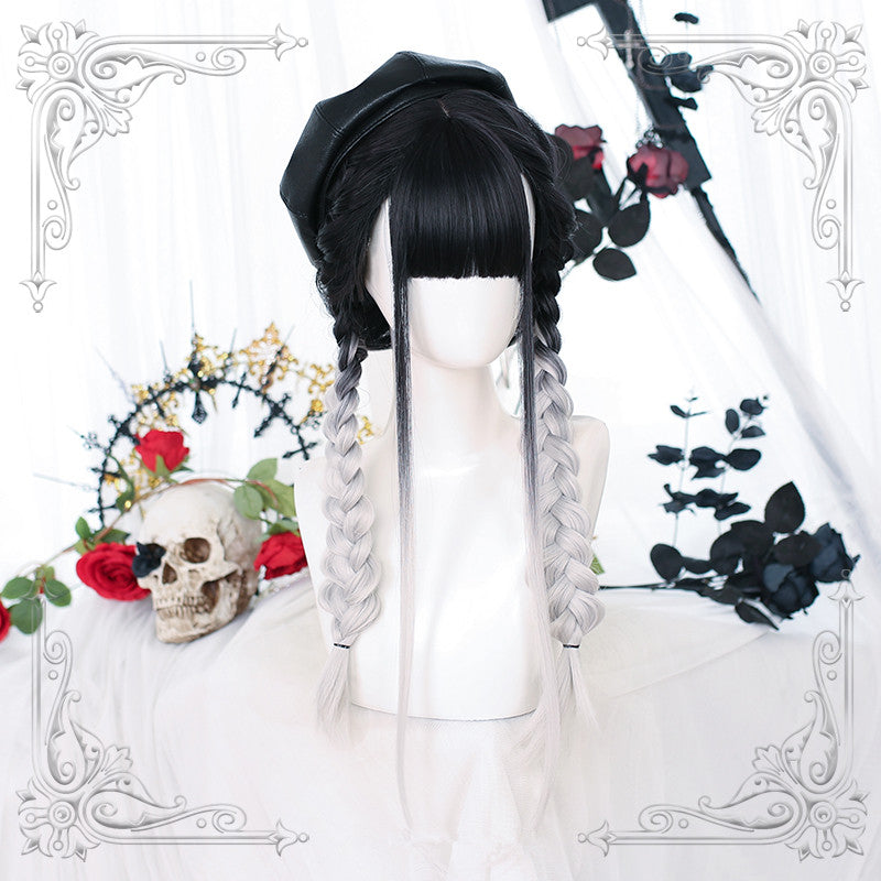 Harajuku soft girl Lolita black and white gradient wig WS2168
