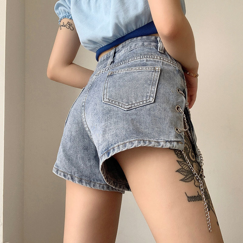 Hiphop split high waist shorts SS2606