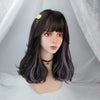 Lolita Black Highlights Purple Long Curly Wig WS1212