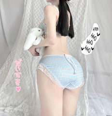 Softgirl lace tie check suitSS2651
