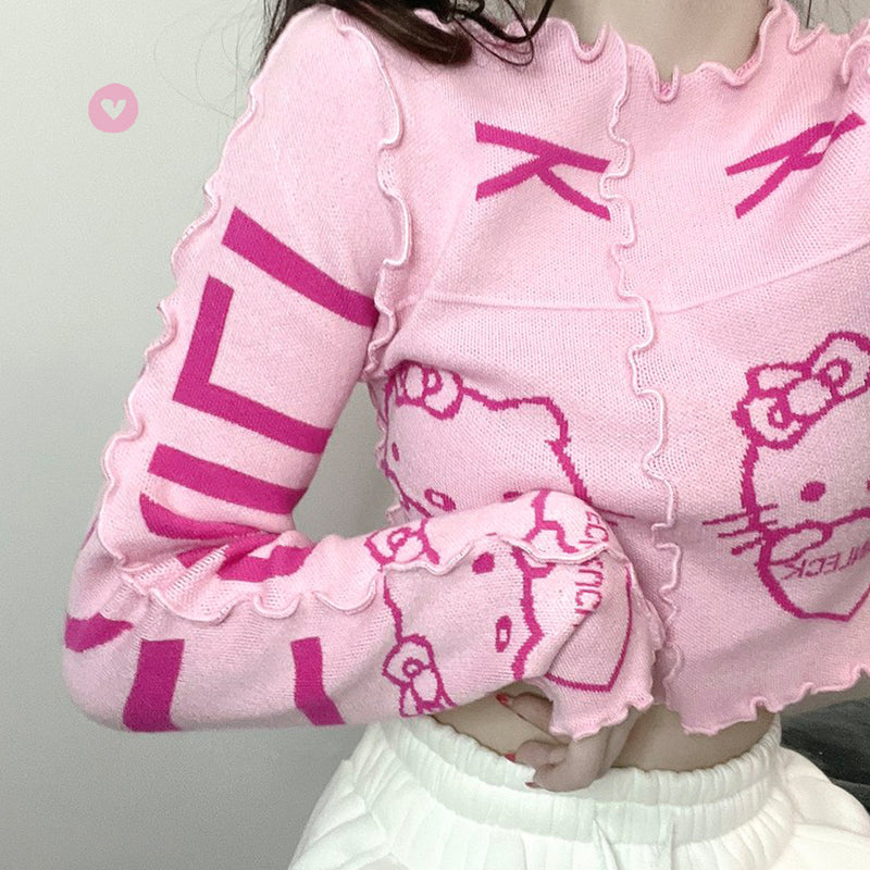 Pink sweater bottoming shirt SS2329