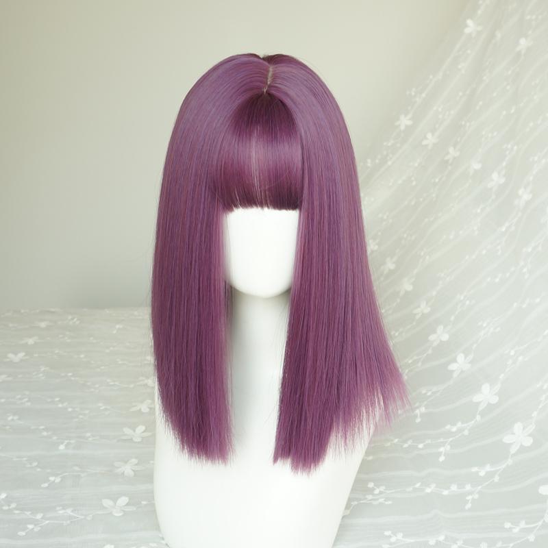 Sweet and lovely purple mid-length wig WS1165