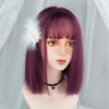 Purple sweet and cute mid-length straight wig WS2193