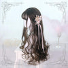 Lolita Black Brown Long Curly Hair Wig WS1026
