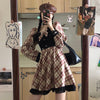 Bow knot red check color dress SS2293
