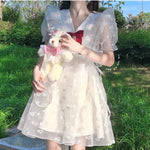 Sweet Pearl Bow Net Yarn Dress SS2370