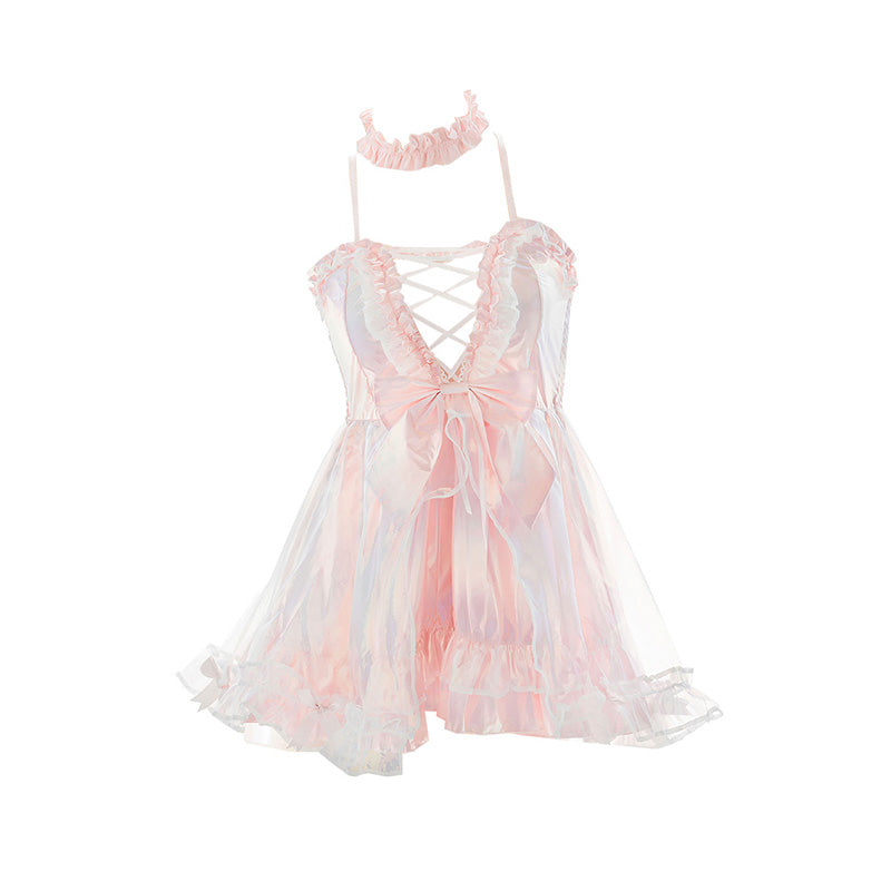 Sexy pink mermaid suspender dress SS2688