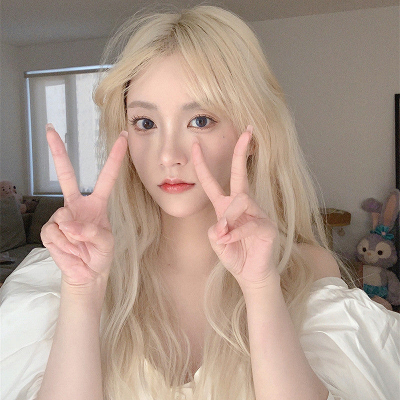 White gold long straight wig WS2229