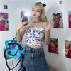 Harajuku color butterfly tube top SS2430