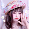 Girly candy pearl lace straw hat  WS3046