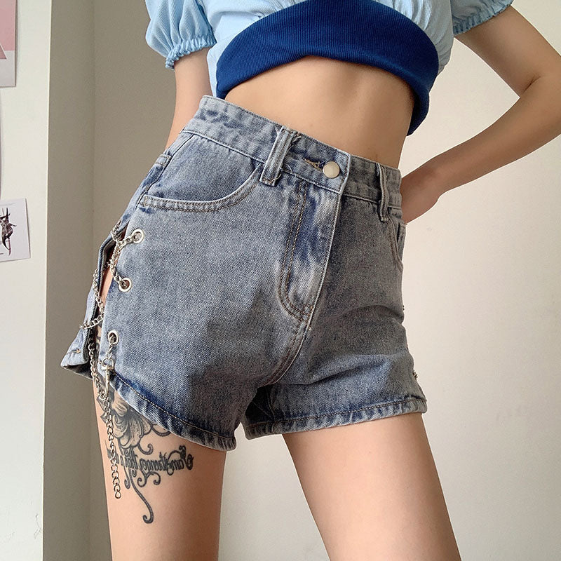Hiphop split high waist shorts SS2606