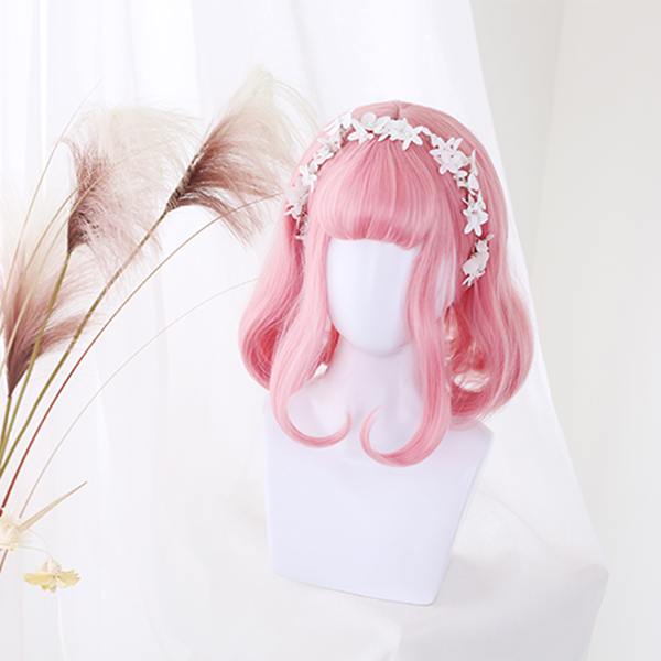 Lolita Pink Short Curly Wig WS1029