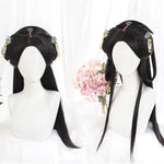 Lolita antique Hanfu black long straight wig WS2141