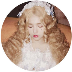 Lolita vintage golden curly wig WS2152