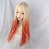 Linen gold gradient peach orange powder wig WS2230