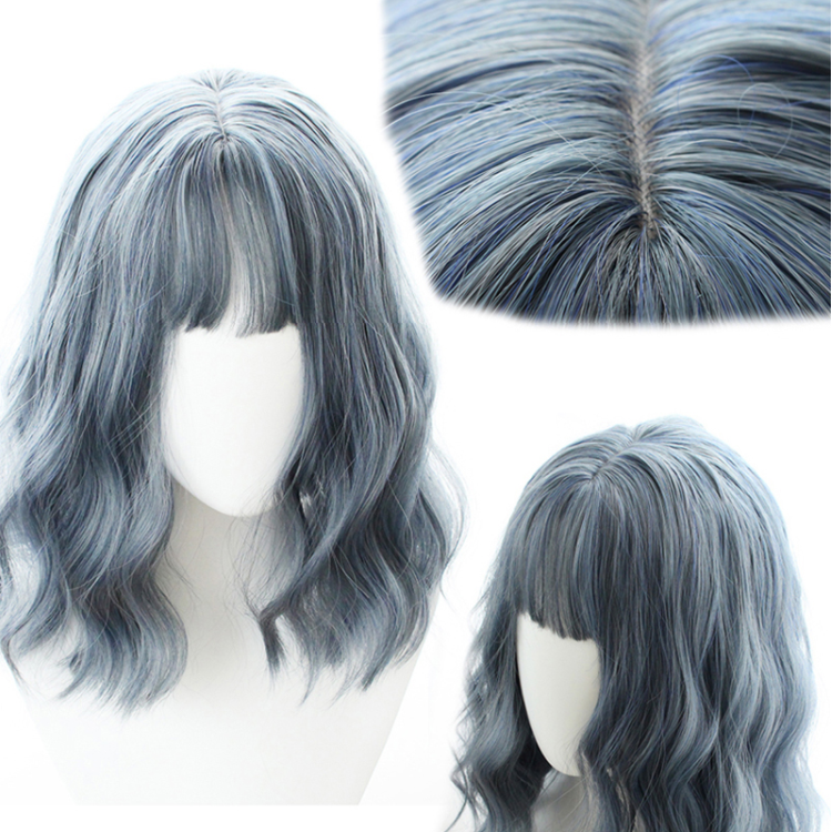 Egirl Haze gray curly wig WS2344