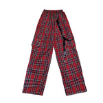 Red plaid straight-leg pants SS2052