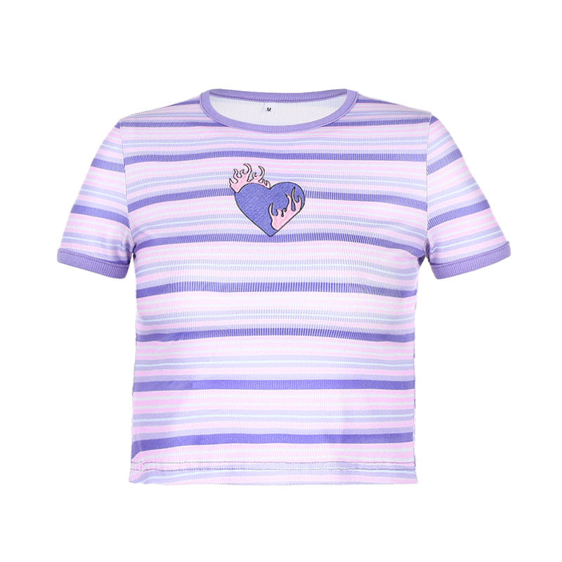 Purple striped T-shirt SS2062