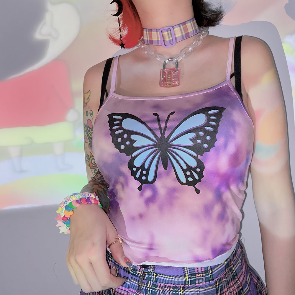 Tie-dye butterfly camisole SS2069