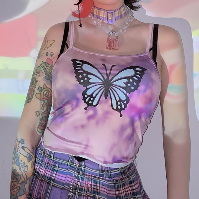 Tie-dye butterfly camisole SS2069
