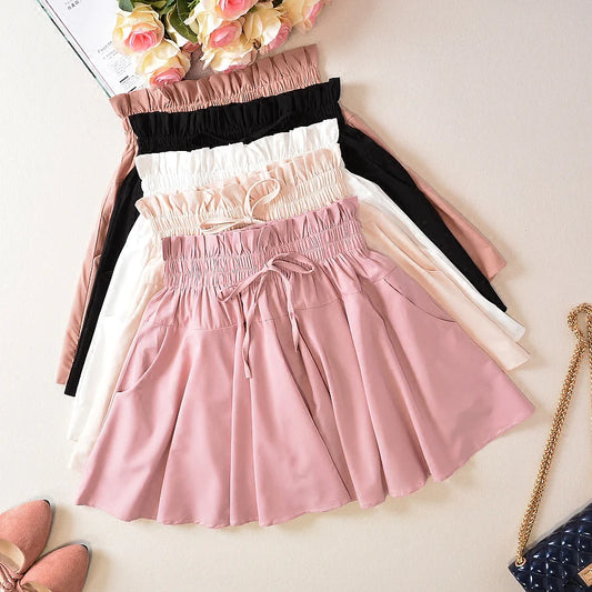 Lolita pleated half-length elastic skirt ss3072