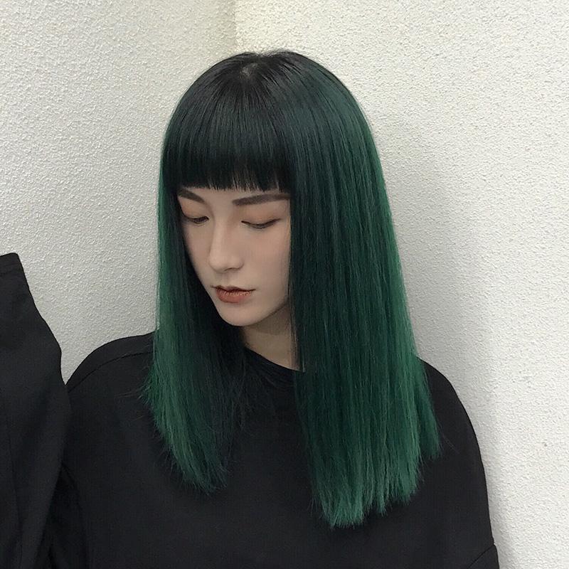 Harajuku Long Black Green Lolita Wig  WS1116