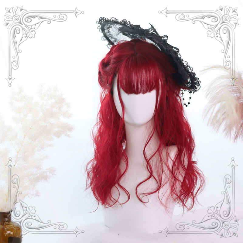 Lolita Rose Red Long Curly Wig  WS1051