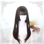Lolita Black Brown Gray Long Curly Wig WS1027
