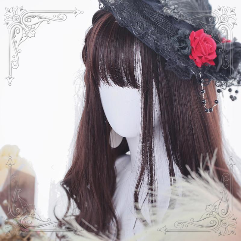 Lolita black red Curly Hair Wig  WS1020