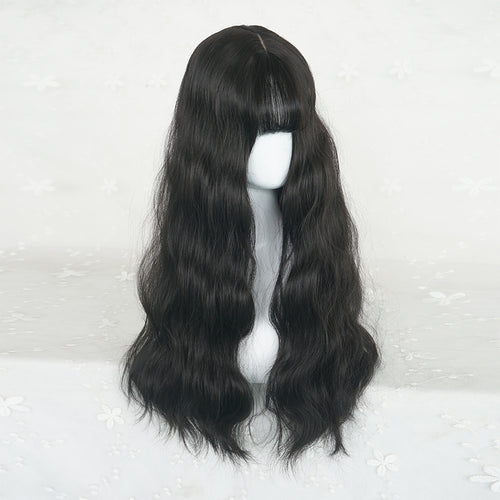 Lolita natural black curly wig WS2223
