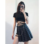Irregular Plaid Skirt Shorts SS2929
