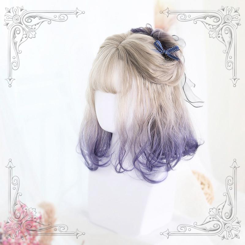 Lolita Gradient Purple Long Curly Wig WS1038