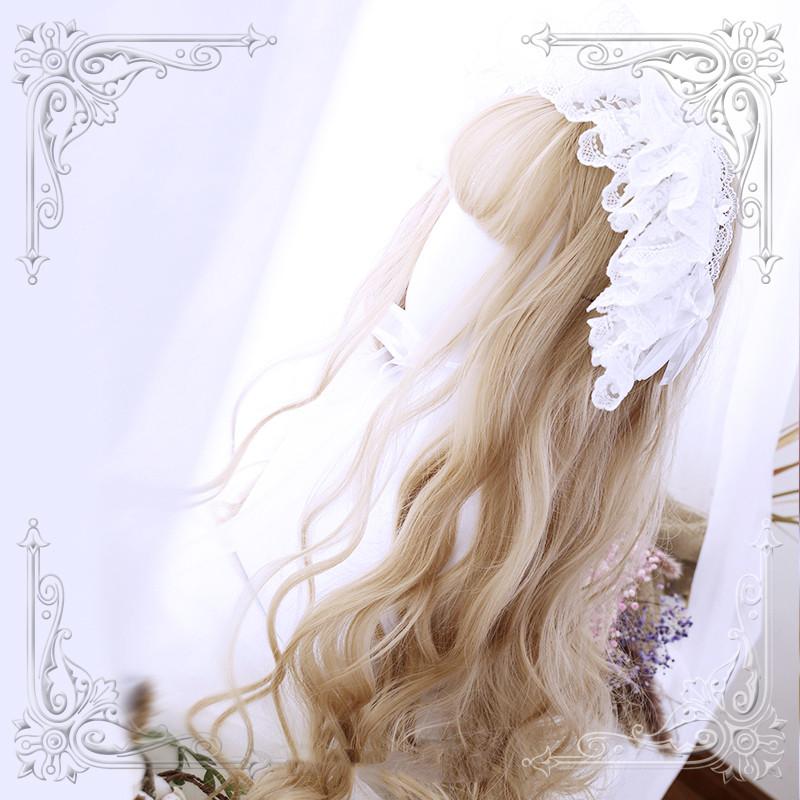 Lolita Gold white Curly Wig WS1021