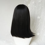 Loli natural cute mid-length black wig WS1227