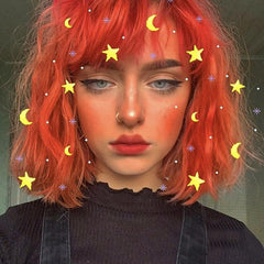 Lolita Orange Short Curly Wig  WS1143