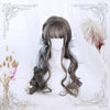 Lolita Milky Gray Long Wavy Curly Wig WS1056