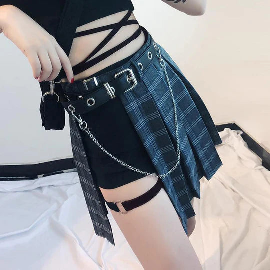 Irregular Plaid Skirt Shorts SS2929