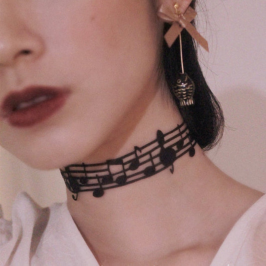 Harajuku Note Necklace Choker ss2954