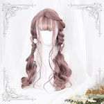 Lolita Pink brownLong Curly Wig WS1028