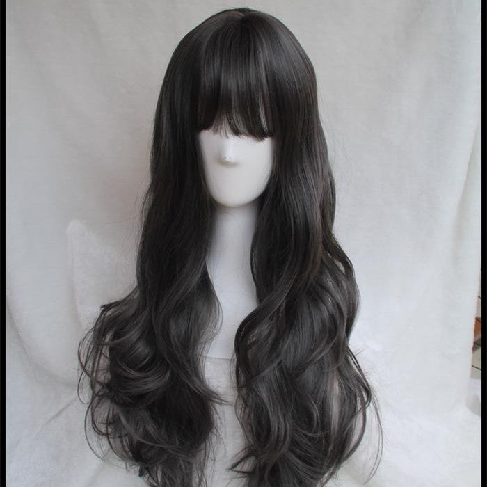 Lolita Fluffy Smokey Gray Wave Long Hair Wig WS1205