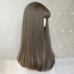 Temperament Aoki Linen Gray Long Curly Wig  WS1155