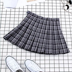 Plaid A-line High Waist Pleated Skirt  SS3002
