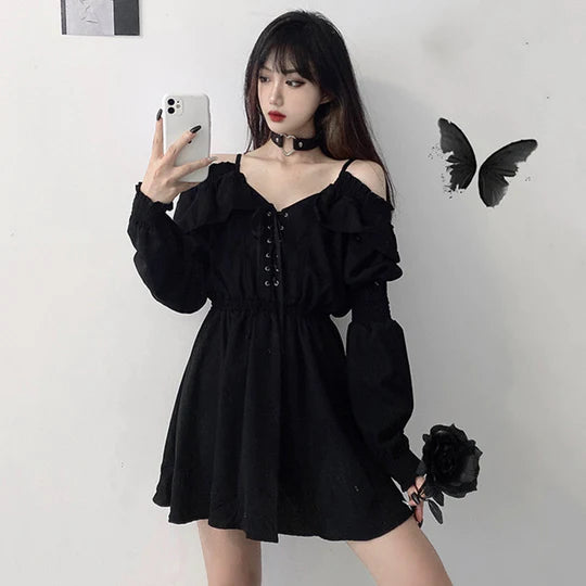 Retro Strapless Long Sleeved Dress SS2924