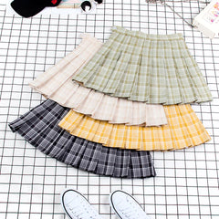Plaid A-line High Waist Pleated Skirt  SS3002