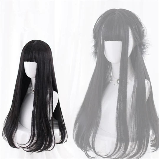 Black Lolita Long Straight Wig SS2994