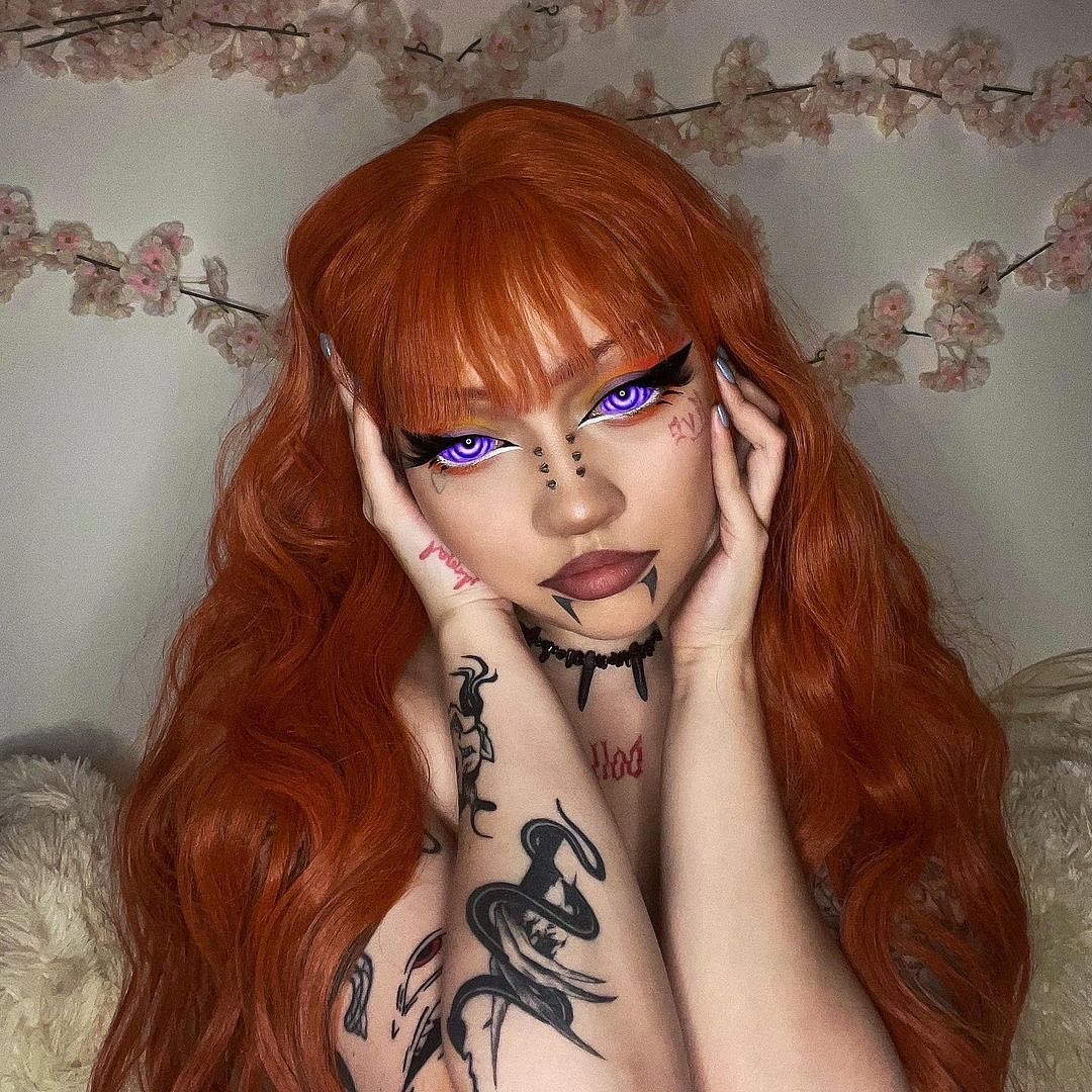 Lolita Orange Long Curly Wig  WS1071